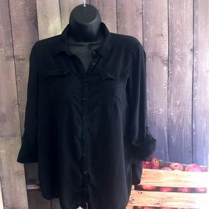 Women’s Black A.n.a Blouse Size M EUC